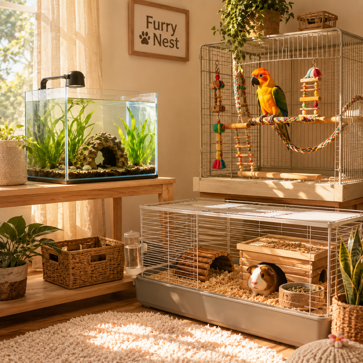 Beyond Dogs and Cats: Creating the Perfect Home for Birds, Small Animals, and Fish