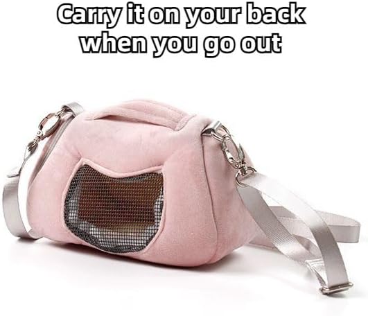 Small Pet Carrier Bag with Adjustable Shoulder Strap Hamster Travel Cage - Image 8