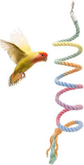 59-Inch Hanging Bird Rope Perch Stand Extra Long Gradient Color Swing by Nopikku