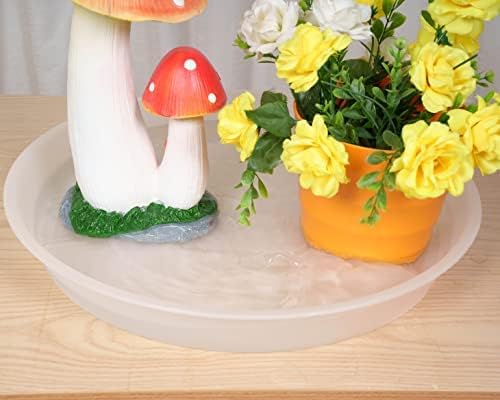 4 Pack of 14 inch Plant Saucers Bird Bath Bow Round, Plastic Plant Saucer Tray - Image 5