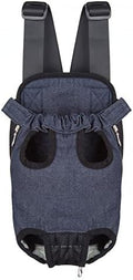 Pet Dog Puppy Cat Carrier Five Holes Backpack Double Shoulder Straps Denim by MOJUN