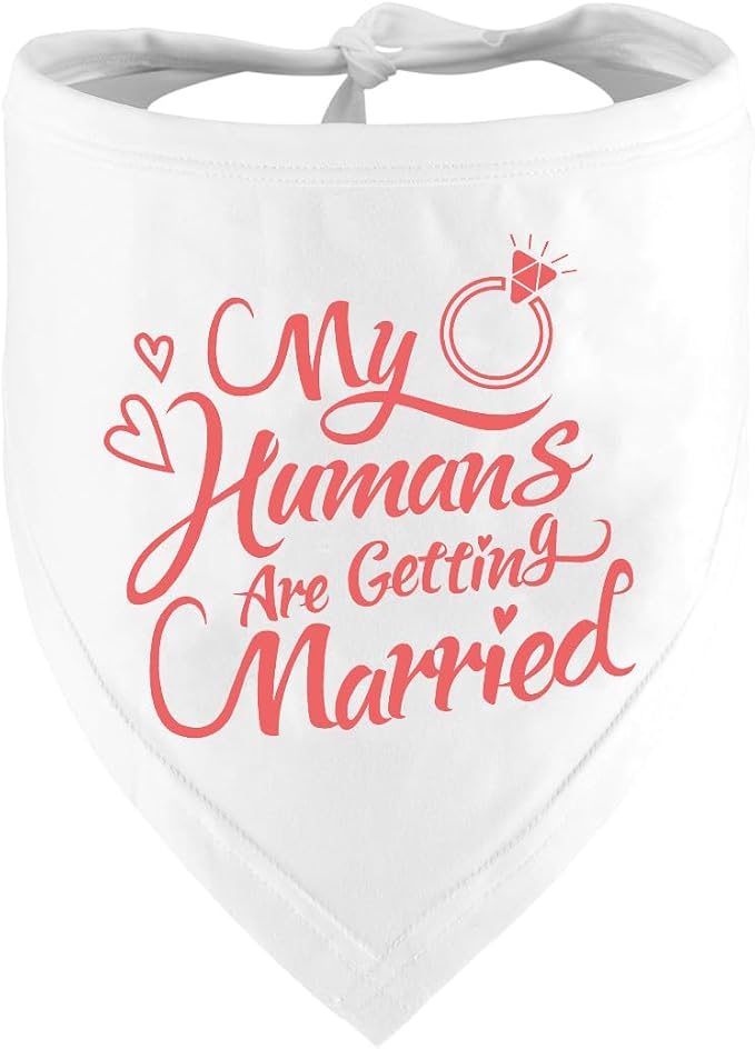 Engagement Gift, My Humans are Getting Married Dog Bandana, Wedding Photo Prop by DZMODZ