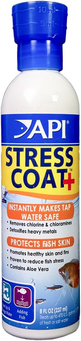 API STRESS COAT Aquarium Water Conditioner 8-Ounce Bottle by API
