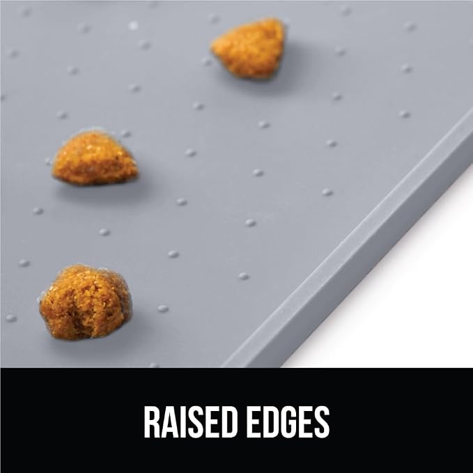 GORILLA GRIP 100% Waterproof Raised Edge BPA Free Silicone Pet Feeding Mat - Image 9