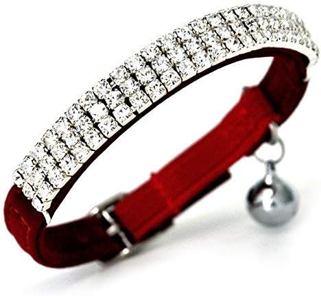 CHUKCHI Soft Velvet Safe Cat Adjustable Collar Bling Diamante - Image 4