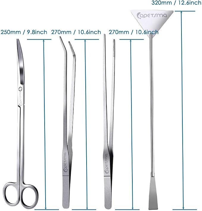 Capetsma Aquascape Long Stainless Steel Plant Tools Set - Image 2