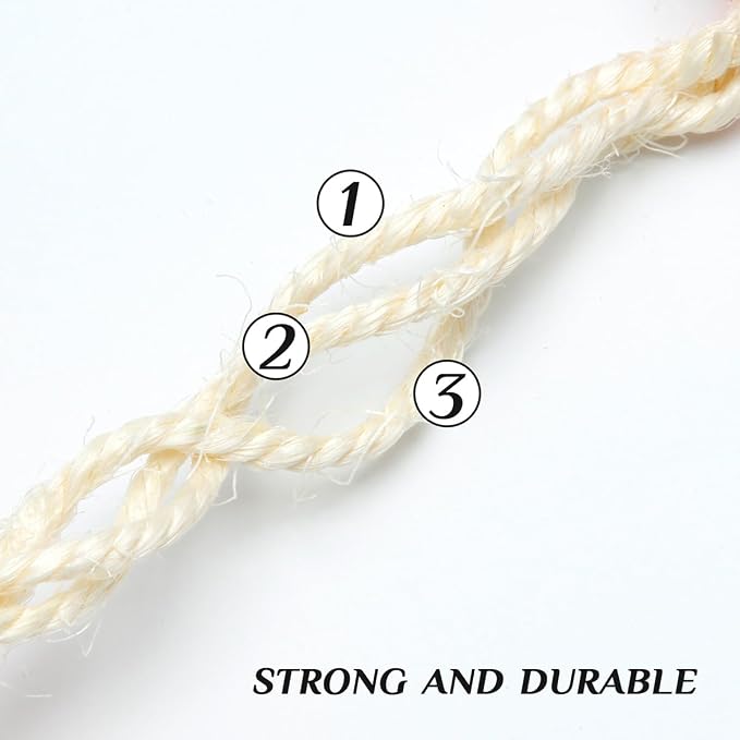 White Sisal Rope 1/4 Inch by 32-Feet - Image 3