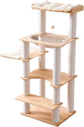 SHENGOCASE Modern Natural Wooden Wood Cat Tree Tower Condo, Extra Large Top by SHENGOCASE