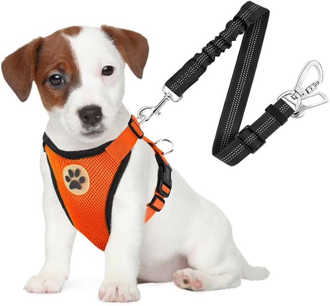 SlowTon Dog Seat Belt Harness for Car, Dog Car Harness Adjustable Mesh by SlowTon