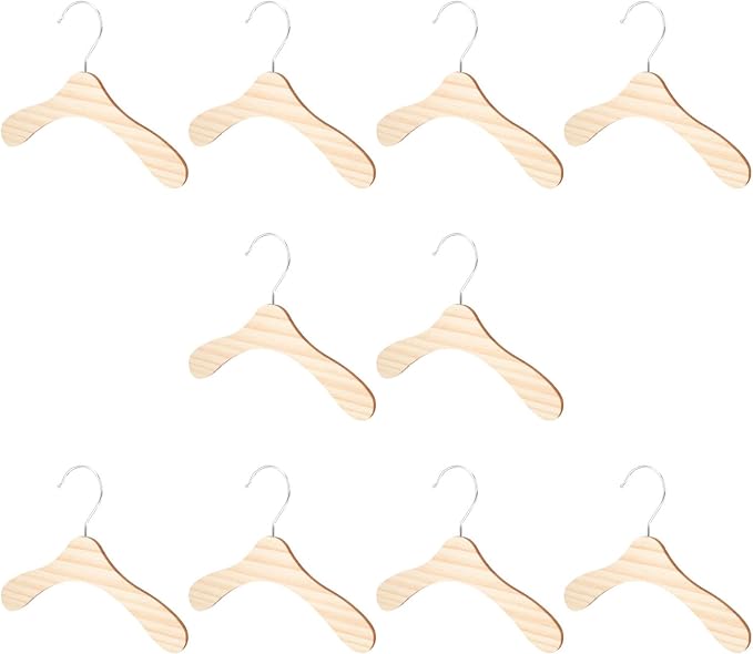 10pcs 8.66-inch Wear-Resistant Wooden Pet Hangers by KALLORY