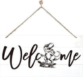 Welcome Sign for Front Door, Welcome Decor Wooden Hanging Sign, Fun and Trendy by corner+wind