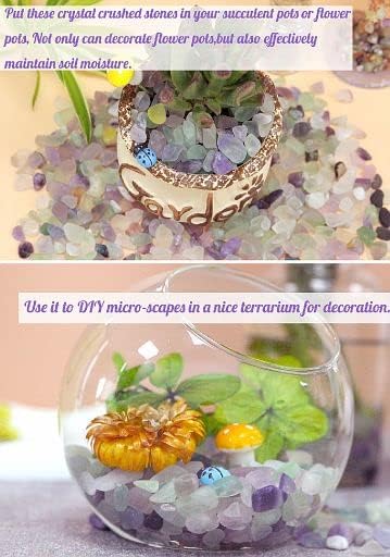 YATOJUZI 2lb Fluorite Aquarium Gravel Rocks Natural Tumbled Healing Crystal - Image 4