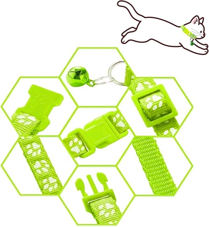Dog Collar and Leash Set 3Pcs Puppy Collar and Leash Paw Print Whelping ID - Image 3