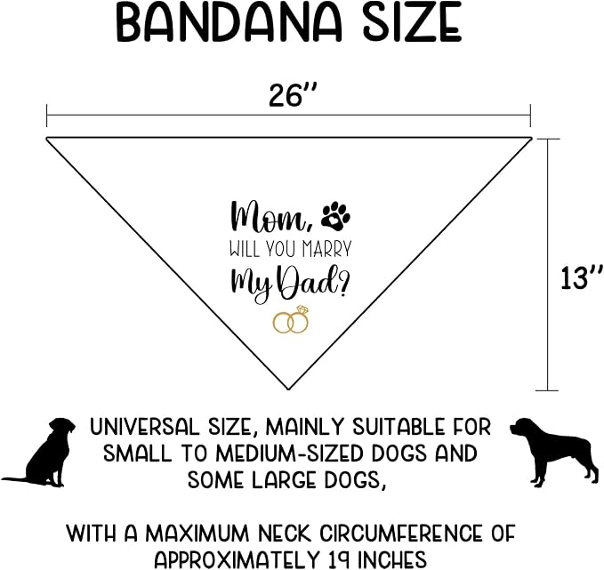 Engagement Gifts Mom, Will You Merry My Dad? Dog Bandana Pet Scarf Wedding - Image 2