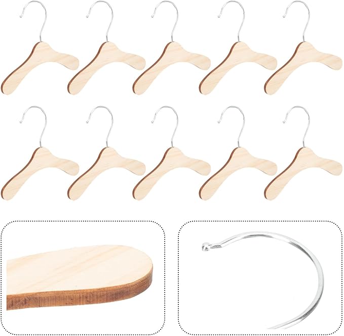 Wooden Dog Clothes Hangers 8.66 Inch Small Pet Apparel Hangers Wear-Resistant - Image 8
