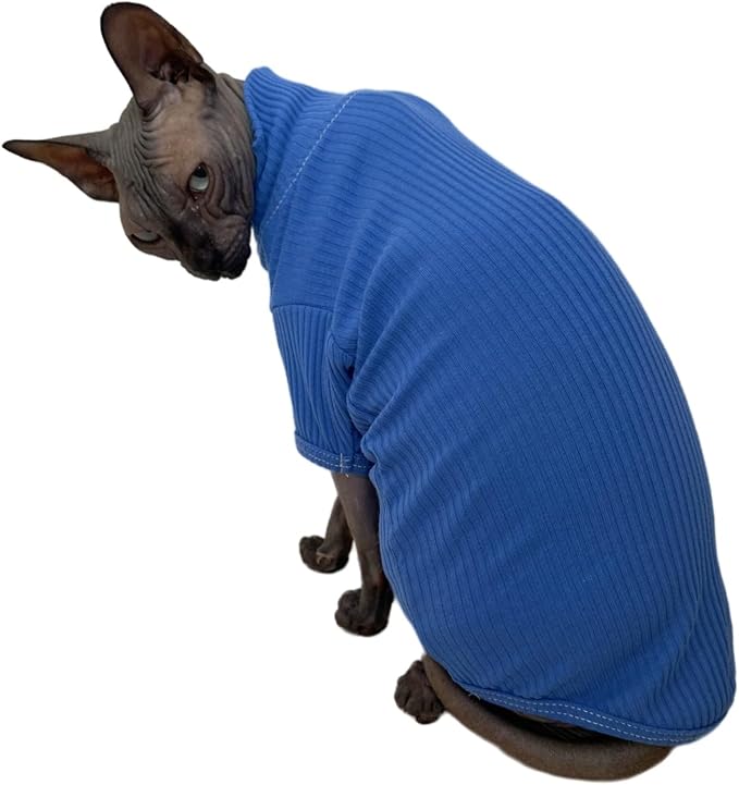 Sphynx Cats Shirt Cat Turtleneck Cotton Sweater Pullover Kitten T-Shirts - Image 5