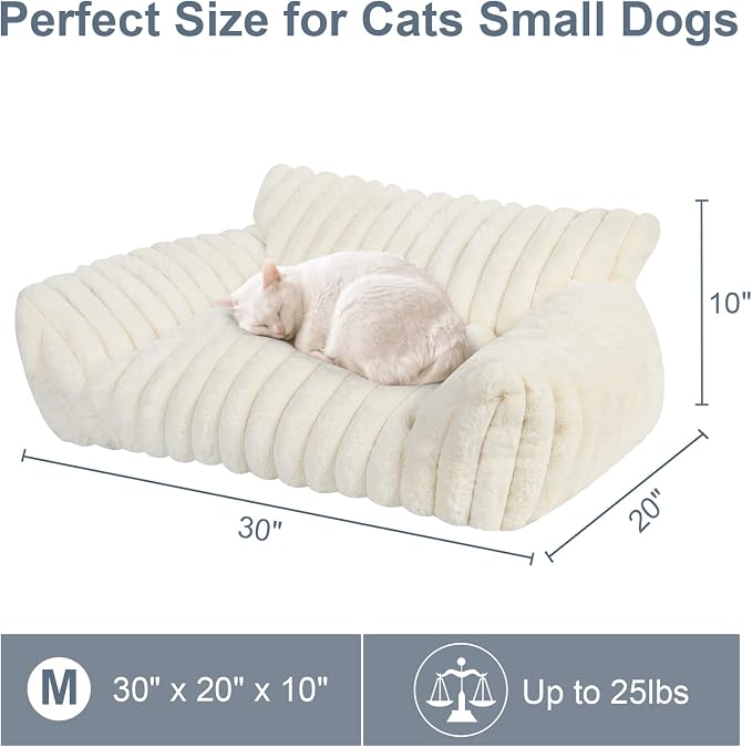 Cute Cat Couch Bed for Indoor Cats, Fluffy Pet Cat Sofa - Image 5