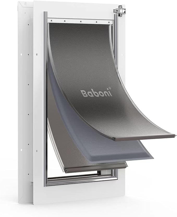 Baboni 3-Flaps Pet Door for Interior and Exterior Doors, Steel Frame and by Baboni