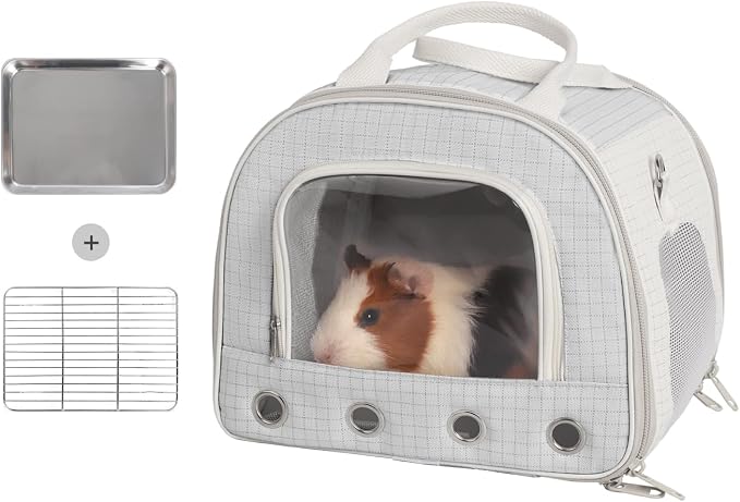 Gray Rabbit Travel Bag with Panoramic Skylight & Bottom Mesh | Odor Control by HardcorePet
