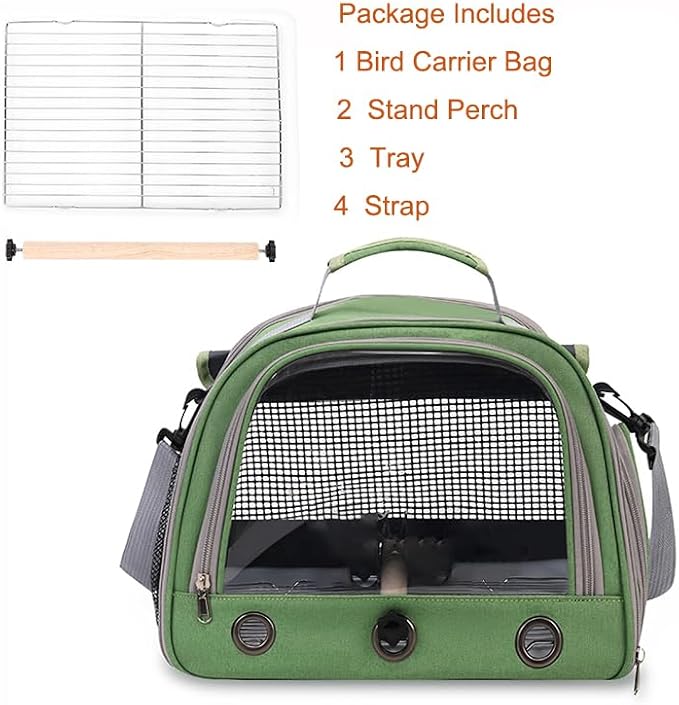 Bird Travel Carrier, Portable Small Bird Parrot Parakeet Carrier - Image 3