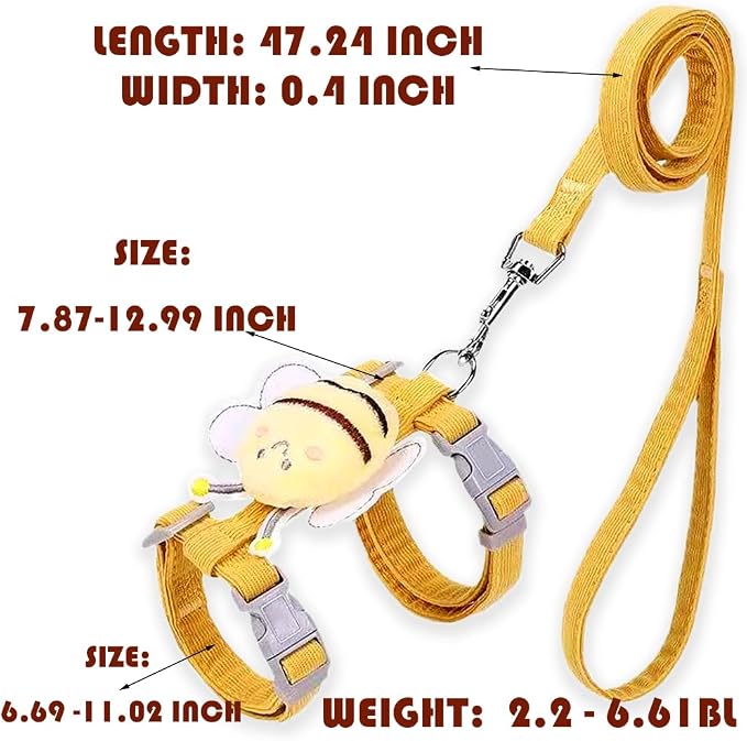 Cat Harness and Leash Set, Cat Harness Escape Proof, Rabbit Harness and Leash - Image 2