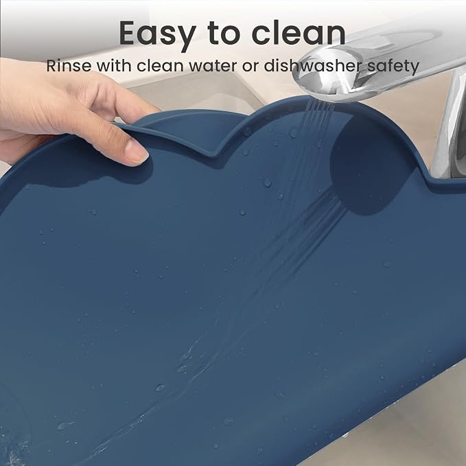 Ptlom Silicone Pet Feeding Mat for Dogs and Cats, High-Lips Pet Placemat - Image 7