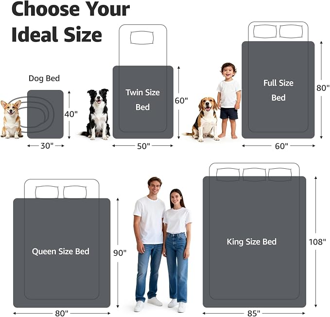 LOOBANI Waterproof Blanket for Bed: Reversible Soft Flannel Twin Bed Blanket - Image 7