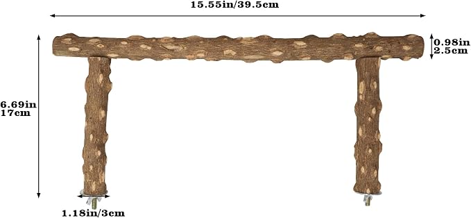 Large Natural Pepper Wood Parrot Stand Branch, Wooden Perch - Image 6