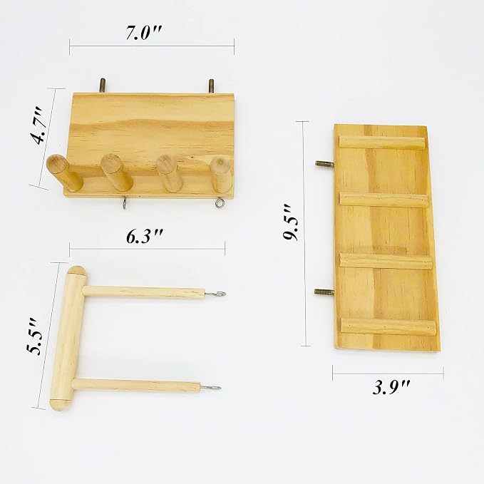Parrot Climbing Ladder, Bird Wooden Playground - Image 7