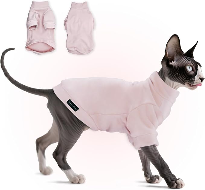 Fleece Sphynx Cat Clothes Soft Hairless Cat Clothes Pullover Cat Sweater by JLWarmPaws