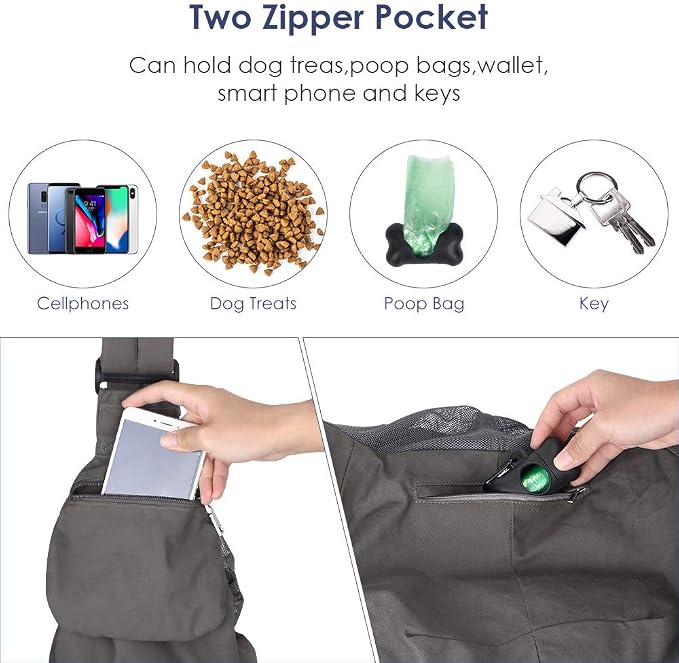 Lukovee Dog Sling Carrier, Hard Bottom Support & Adjustable Soft Padded - Image 4