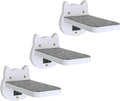 ESPETS White Painted Wooden Cat Wall Floating Steps Set of 3 by ESPETS