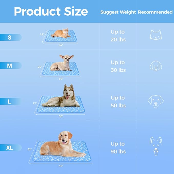 Rywell Cooling Mat for Dogs Large, Washable Non-Toxic Portable Kennel Dog Bed - Image 9
