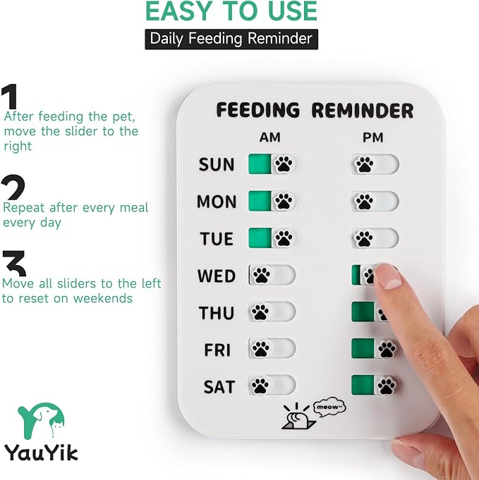 YAUYIK Dog Feeding Reminder, Puppy Feeding Schedule Chart, AM/PM Daily - Image 6