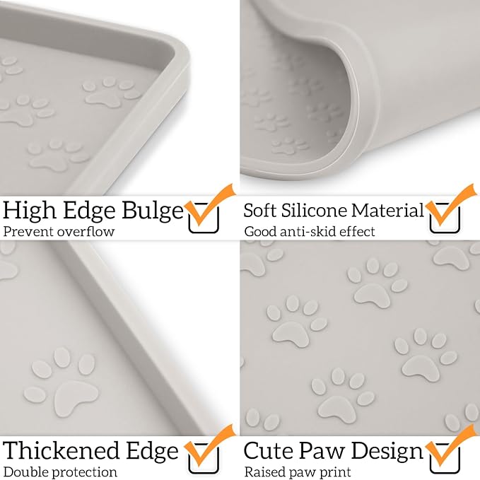 Ptlom Dog Food Mat Anti-Slip Pet Bowl Mats - Image 3