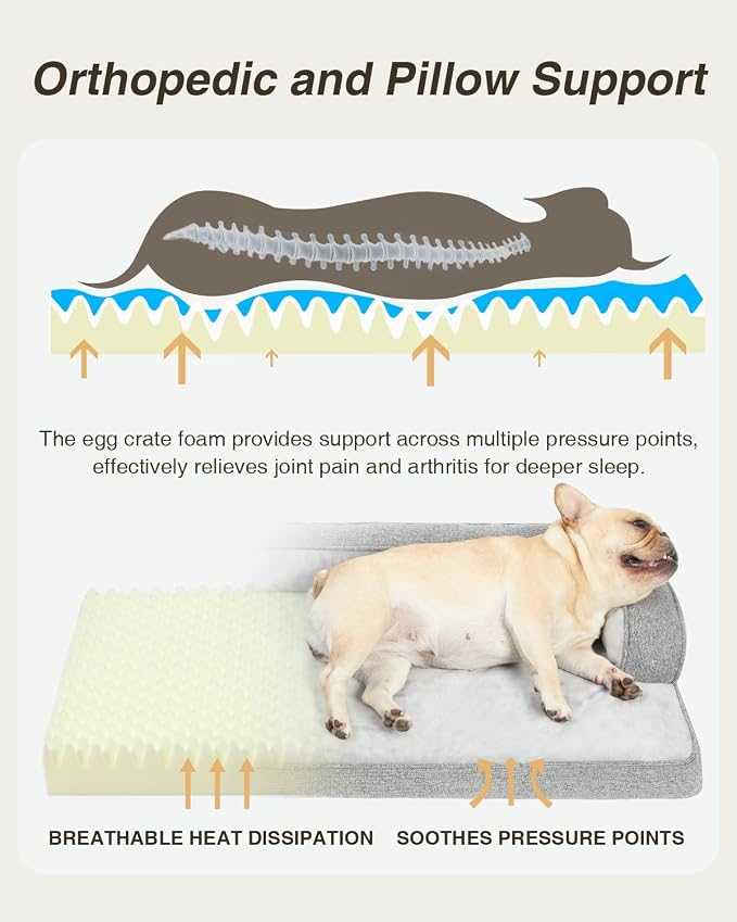 KSIIA Washable Dog Bed Large Sized Senior Dog, Orthopedic Warm Soft Pet Sofa - Image 2