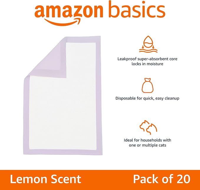 Amazon Basics Cat Litter Pee Pads, Super Absorbent, Odor Control - Image 2
