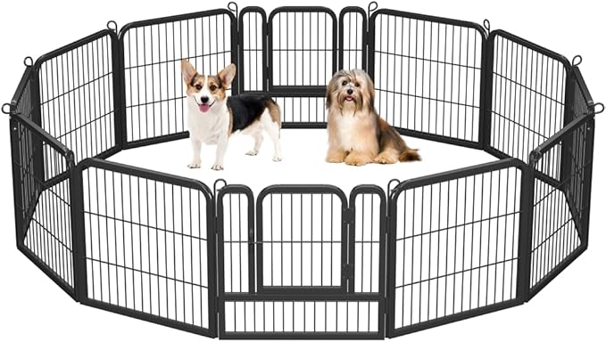 Yaheetech Dog Playpen Outdoor, 24 inch 24 Panels Dog Pen Indoor Heavy Duty by Yaheetech