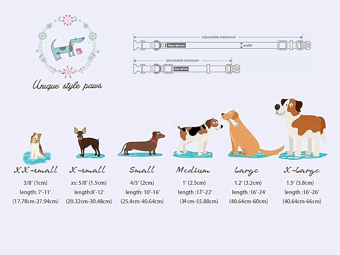 Unique style paws Dog Collar Metal Buckle Puppy Collar - Image 6