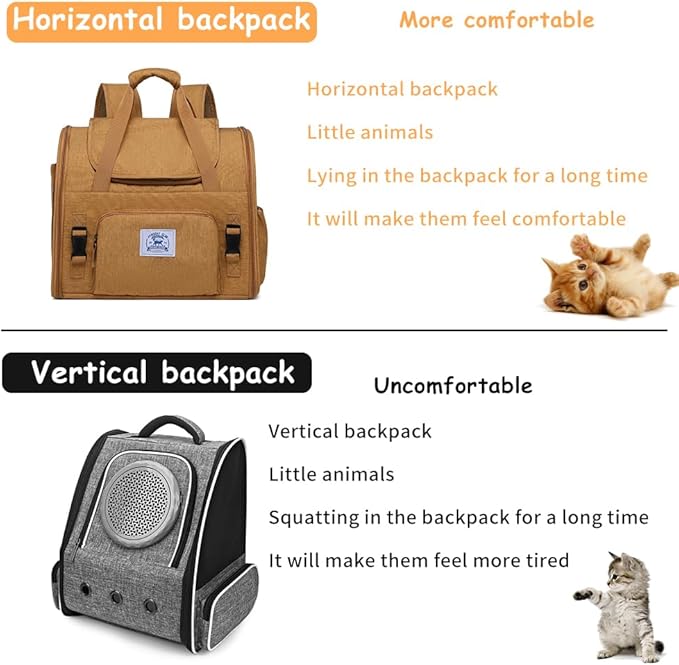Pet Backpack Carrier for Small Dogs Medium, Large Cats, Breathable and - Image 6