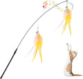 Pawaboo Feather Teaser Cat Toy, Interactive Feather Wand Cats Toy Flying by Pawaboo