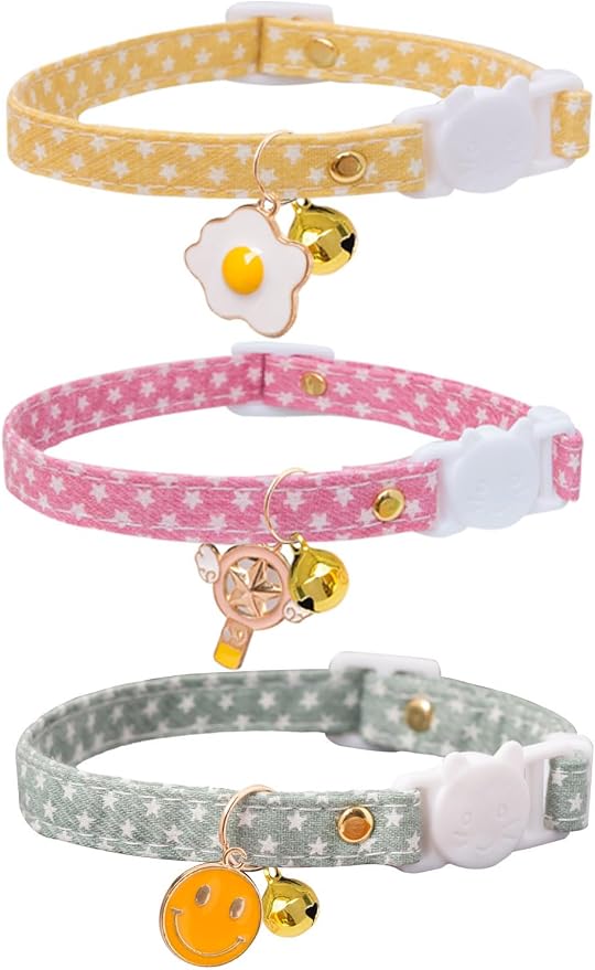 Cat Collar Breakaway with Bells, 3 Pack Safety Adjustable Pet Collars by Bencacawinstyle