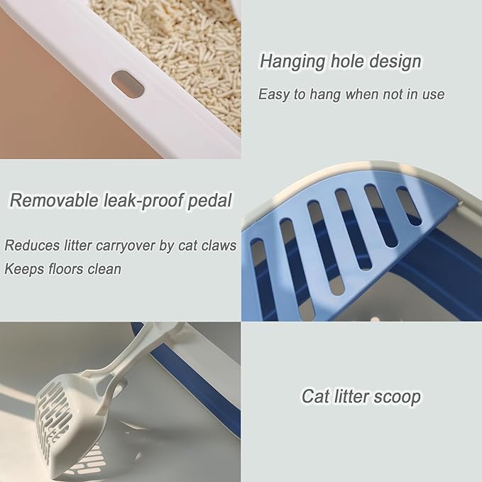 Senior Cat Litter Boxes, Collapsible Open Low Entry Cat Litter Pan - Image 5
