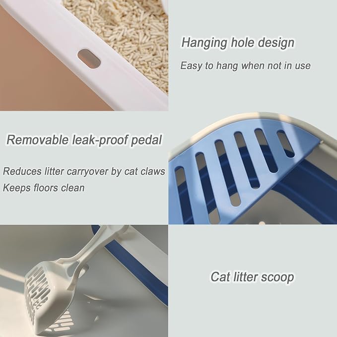 Collapsible Kitten Litter Box, 17.7 x 13.4 x 5 inch Open Cat Potty Pan - Image 4
