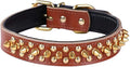 Spiked Studded Dog Collar, Genuine Leather Dog Collar, Adjustable Pet Collars by Unknown