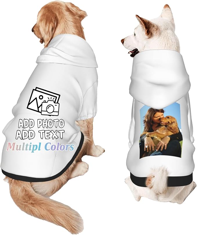 Custom Dog Hoodie Add Your Design Soft & Warm Personalized Photo Text Logo Name by Custom