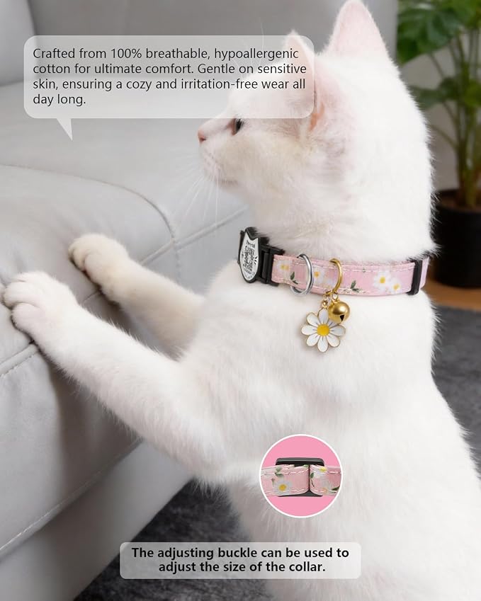 Cute Floral Breakaway Cat Collar - Image 3