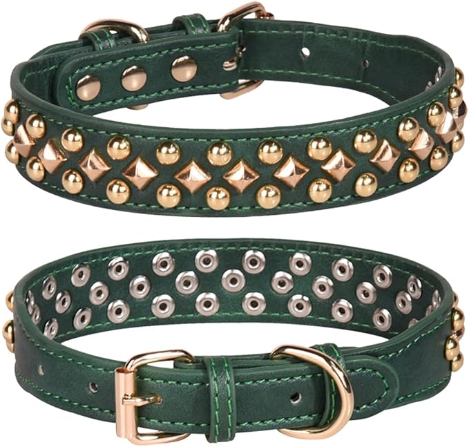 Spiked Dog Collar Soft Pu Leather Mushrooms Rivet Spike Studded Puppy by Unknown