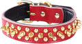 Spiked Studded Dog Collar, Genuine Leather Dog Collar, Adjustable Pet Collars by Unknown