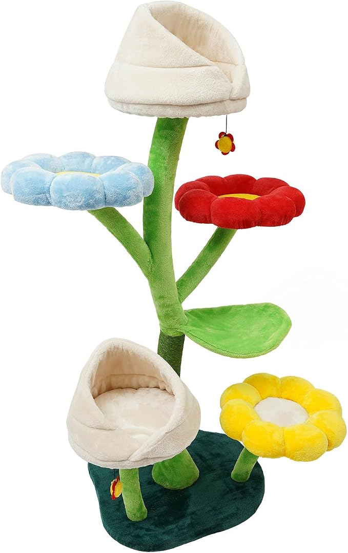 Cat Tree, 6-Tier Cat Tower for Large/Small Cats Climbing, 63.8inch Tall Cat by SAHUANIYE
